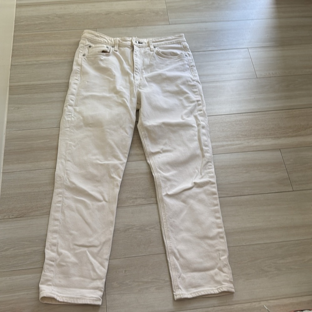 Rag and Bone Jeans- size 30 cream color  loose straight leg excellent condition